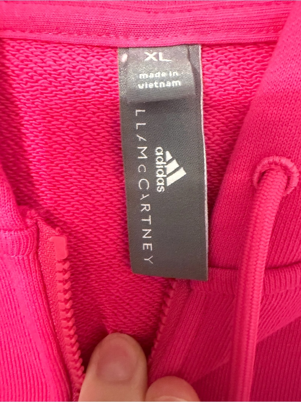 Adidas by Stella McCartney Hot Pink Cropped Zip Hoodie - Picture 4 of 4